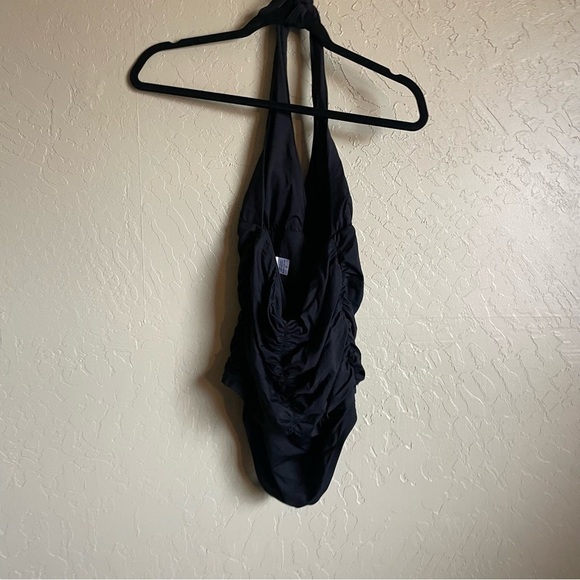 L*Space Ruched one piece halter swimsuit black 6 - Picture 10 of 11